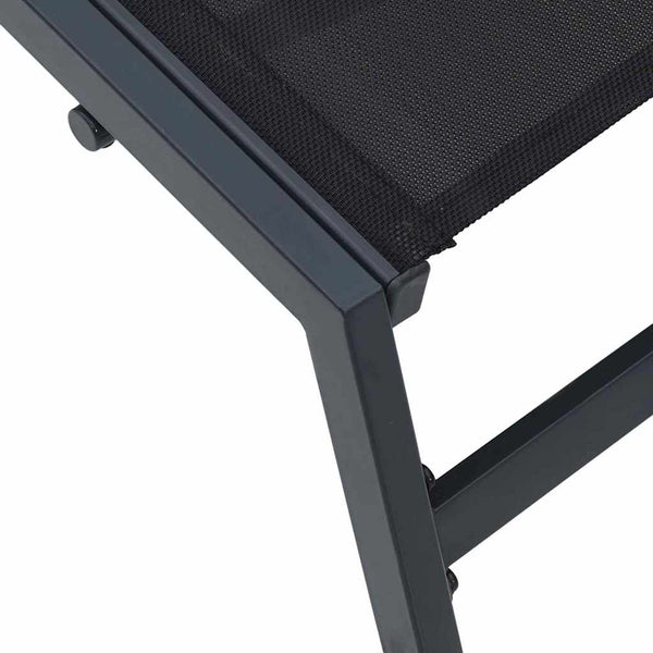 Sonnenliege Schwarz Anthrazit Stahl 197 cm