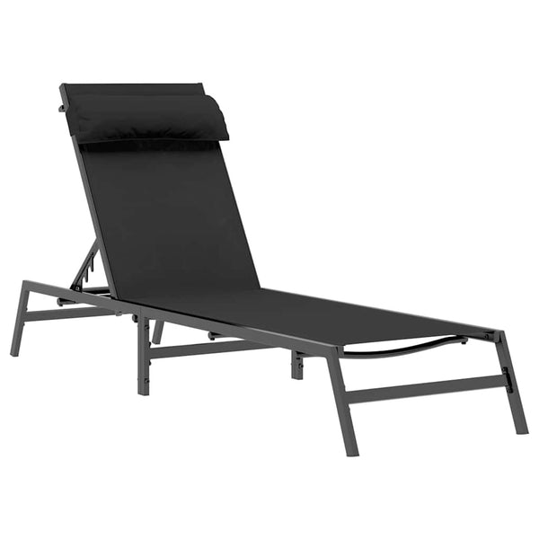 Sonnenliege Schwarz Anthrazit Stahl 197 cm