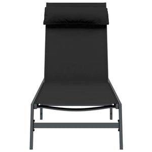 Sonnenliege Schwarz Anthrazit Stahl 197 cm