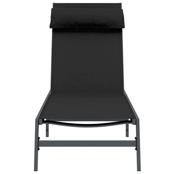 Sonnenliege Schwarz Anthrazit Stahl 197 cm