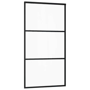 Schiebetür Schwarz 102x205 cm ESG-Glas