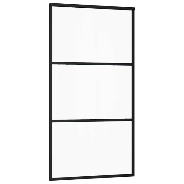 Schiebetür Schwarz 102x205 cm ESG-Glas
