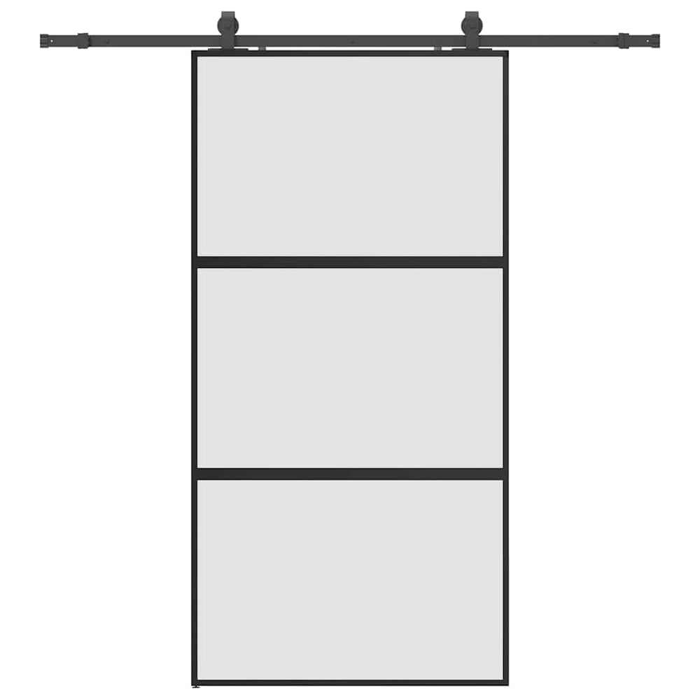 Schiebetür Schwarz 102,5x205 cm Hartglas