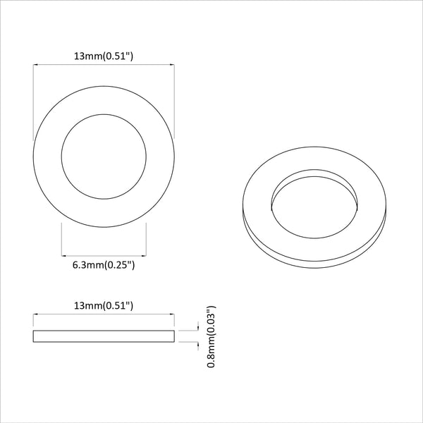 vidaXL Washers 12 pcs Silver 12 x 12 x 1.2 cm Iron