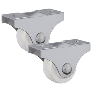 vidaXL Fixed Caster 2 pcs White 42 x 11.5 x 29 mm Iron