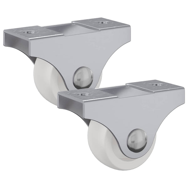 vidaXL Fixed Caster 2 pcs White 42 x 11.5 x 29 mm Iron