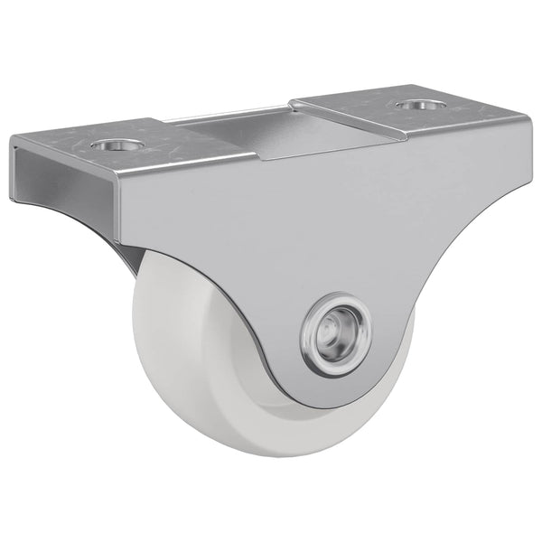 vidaXL Fixed Caster 2 pcs White 42 x 11.5 x 29 mm Iron