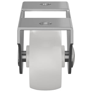 vidaXL Fixed Caster 2 pcs White 42 x 11.5 x 29 mm Iron