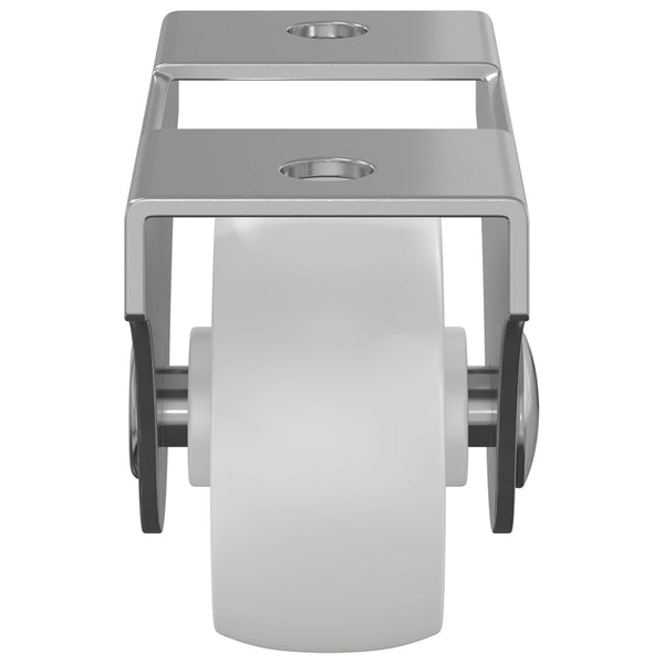 vidaXL Fixed Caster 2 pcs White 42 x 11.5 x 29 mm Iron
