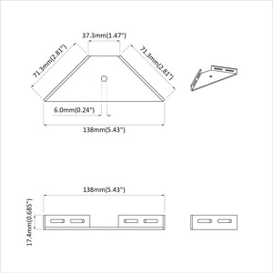 vidaXL Corner Brackets 12 pcs Black 138.5 x 50.5 x 16 mm Iron