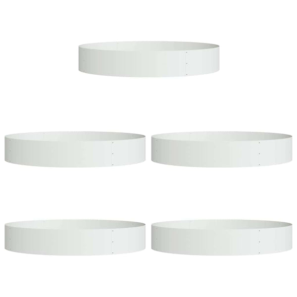 Pflanzenring Weiß 5er Set Stahl 120x120x20cm