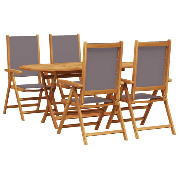 Garten Essgruppe 5-teilig Akazie Anthrazit