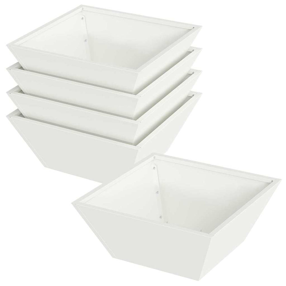 vidaXL Garden Planter 5 pcs White 40 x 40 x 15 cm