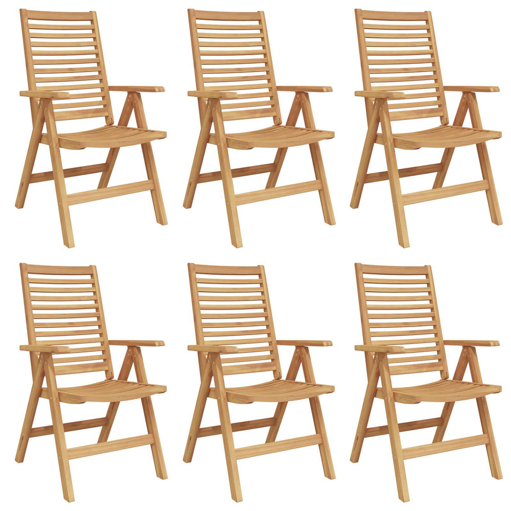 Teak Stühle 6er Set, Braun