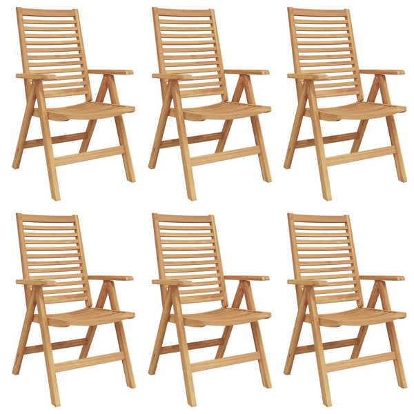 Teak Stühle 6er Set, Braun