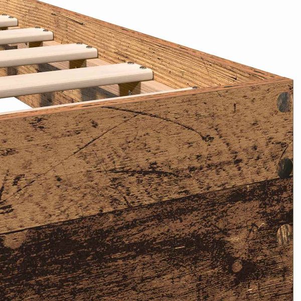 vidaXL Bed Frame with Headboard Reclaimed Wood 203 x 104 x 70 cm Engineered Wood