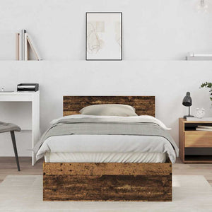 vidaXL Bed Frame with Headboard Reclaimed Wood 203 x 104 x 70 cm Engineered Wood