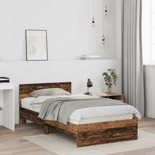 vidaXL Bed Frame with Headboard Reclaimed Wood 203 x 104 x 70 cm Engineered Wood