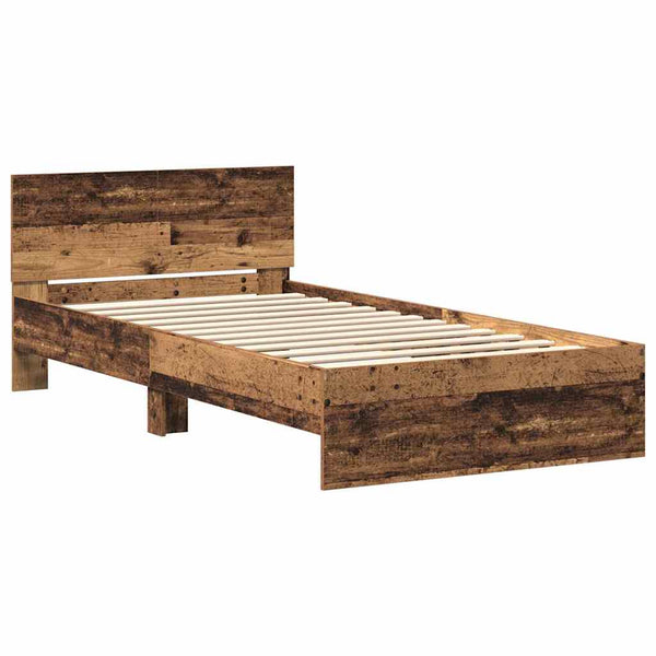 vidaXL Bed Frame with Headboard Reclaimed Wood 203 x 104 x 70 cm Engineered Wood