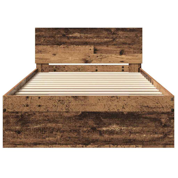 vidaXL Bed Frame with Headboard Reclaimed Wood 203 x 104 x 70 cm Engineered Wood