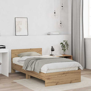 vidaXL Bed Frame Artisan Oak 203 x 104 x 70 cm Engineered Wood