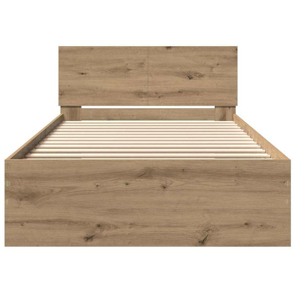 vidaXL Bed Frame Artisan Oak 203 x 104 x 70 cm Engineered Wood