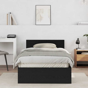 vidaXL Bed Frame Black Oak-Look 203 x 104 x 70 cm Engineered Wood