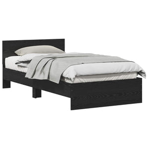vidaXL Bed Frame Black Oak-Look 203 x 104 x 70 cm Engineered Wood