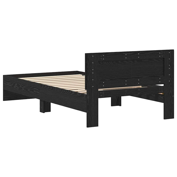 vidaXL Bed Frame Black Oak-Look 203 x 104 x 70 cm Engineered Wood