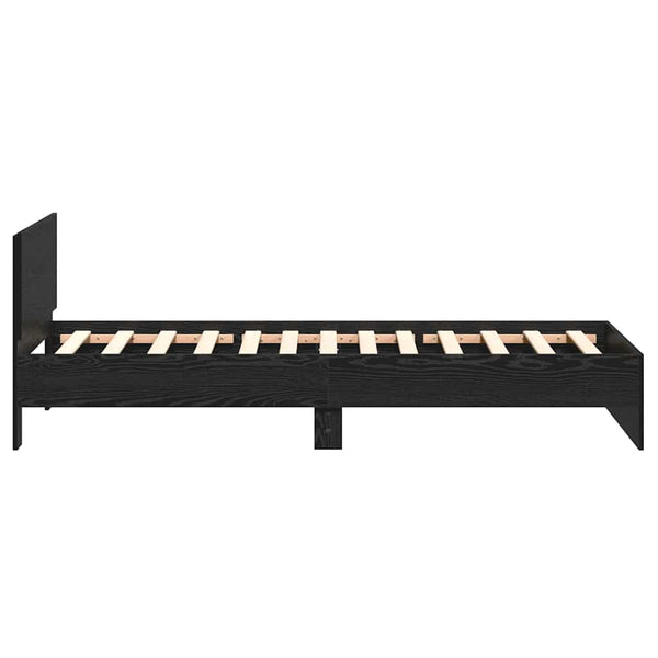 vidaXL Bed Frame Black Oak-Look 203 x 104 x 70 cm Engineered Wood