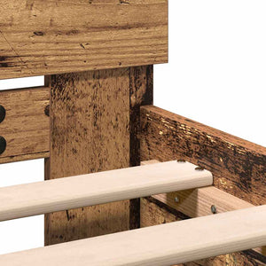 vidaXL Bed Frame with Headboard Reclaimed Wood 193 x 125 x 70 cm Engineered Wood