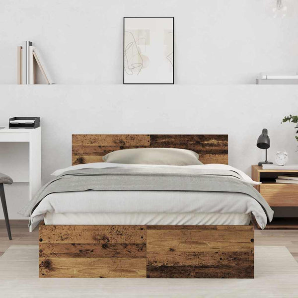 vidaXL Bed Frame with Headboard Reclaimed Wood 193 x 125 x 70 cm Engineered Wood