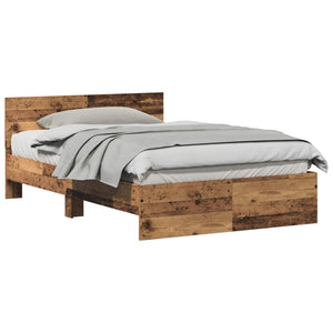vidaXL Bed Frame with Headboard Reclaimed Wood 193 x 125 x 70 cm Engineered Wood