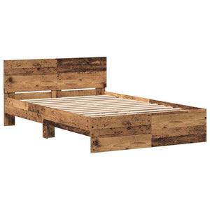 vidaXL Bed Frame with Headboard Reclaimed Wood 193 x 125 x 70 cm Engineered Wood