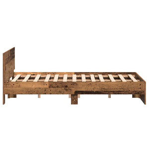 vidaXL Bed Frame with Headboard Reclaimed Wood 193 x 125 x 70 cm Engineered Wood