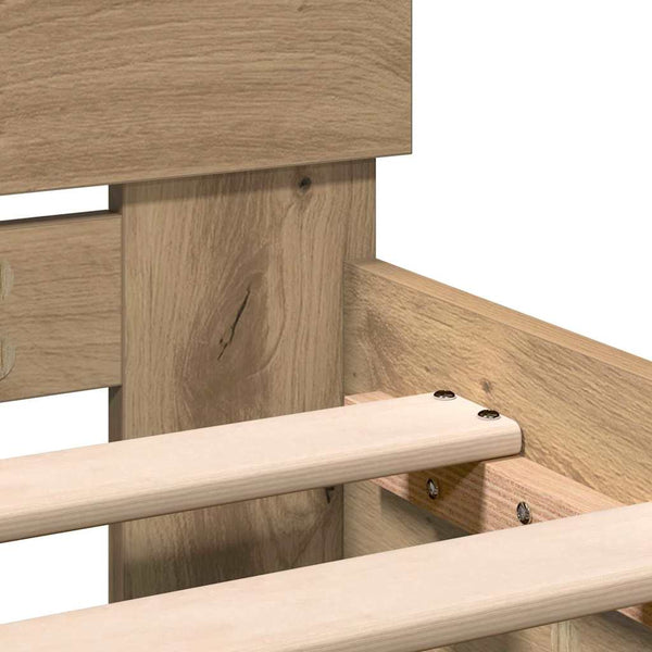 vidaXL Bed Frame Artisan Oak 193 x 125 x 70 cm Engineered Wood