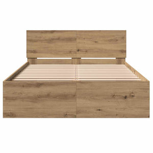 vidaXL Bed Frame Artisan Oak 193 x 125 x 70 cm Engineered Wood