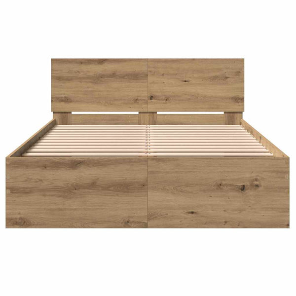 vidaXL Bed Frame Artisan Oak 193 x 125 x 70 cm Engineered Wood