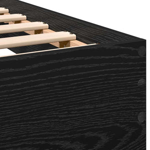 vidaXL Bed Frame Black Oak-Look 193 x 125 x 70 cm Engineered Wood