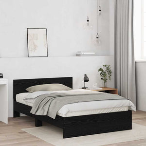 vidaXL Bed Frame Black Oak-Look 193 x 125 x 70 cm Engineered Wood