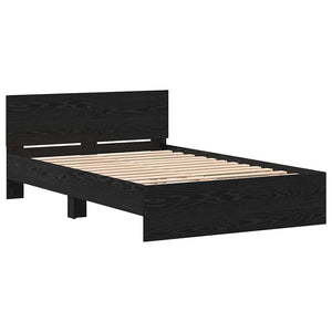 vidaXL Bed Frame Black Oak-Look 193 x 125 x 70 cm Engineered Wood