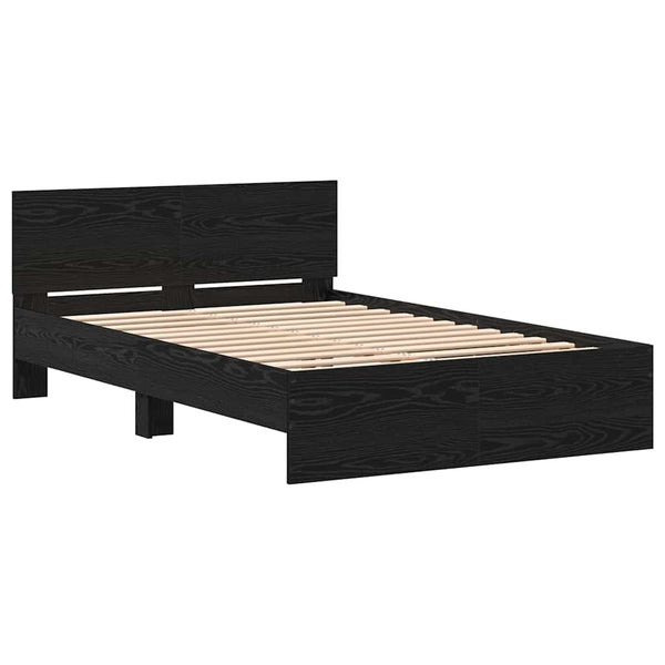 vidaXL Bed Frame Black Oak-Look 193 x 125 x 70 cm Engineered Wood