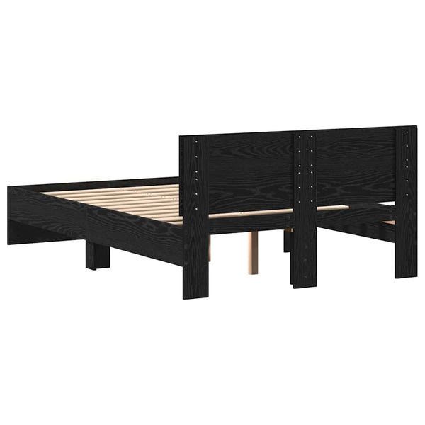 vidaXL Bed Frame Black Oak-Look 193 x 125 x 70 cm Engineered Wood