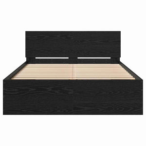 vidaXL Bed Frame Black Oak-Look 193 x 125 x 70 cm Engineered Wood