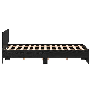 vidaXL Bed Frame Black Oak-Look 193 x 125 x 70 cm Engineered Wood