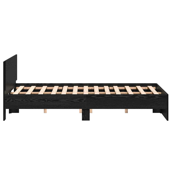 vidaXL Bed Frame Black Oak-Look 193 x 125 x 70 cm Engineered Wood
