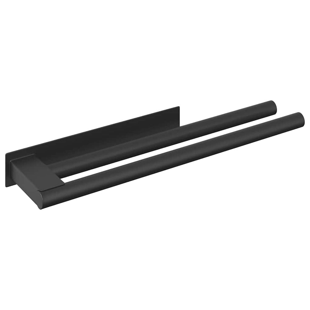 vidaXL Towel Rack Black 40 x 9 x 4 cm Stainless Steel