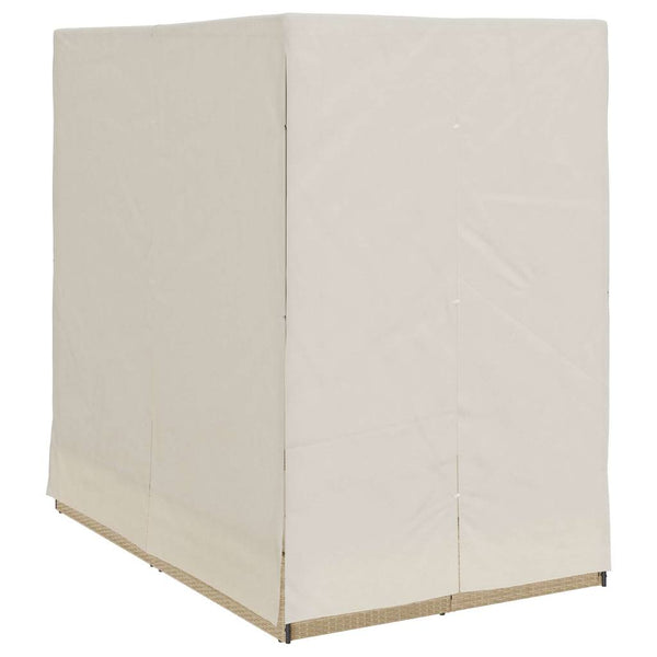 vidaXL Double Sun Lounger Beige 205 x 129 x 200 cm Poly Rattan