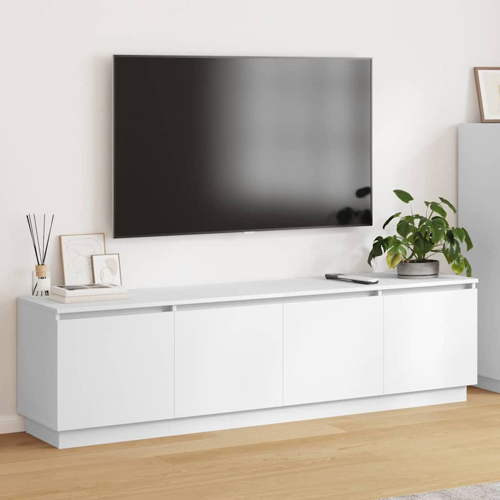 vidaXL TV Cabinet with LED White 180 x 38 x 49 cm Engineered Wood