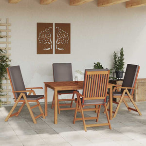 Gartenstuhl 4er Set Braun Grau